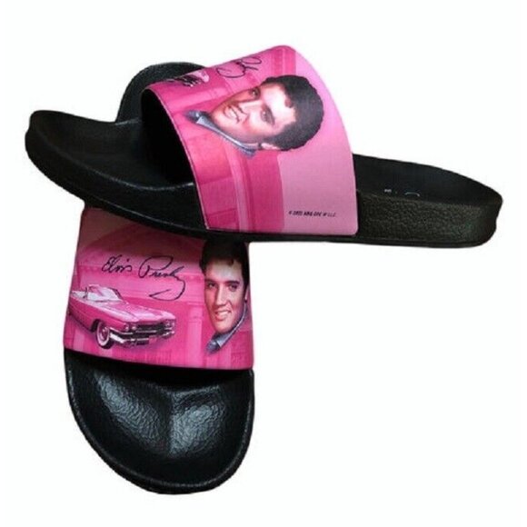 New 7.5 to 8 Pink Cadillac Sandals Elvis Presley Slip On Flip Flops Photo NIP - Picture 2 of 4
